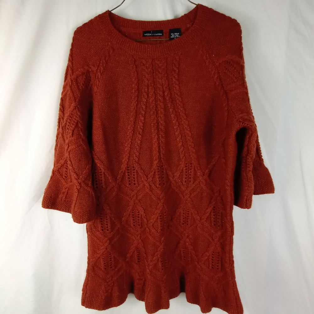 Moda International Burnt Orange Sweater Top